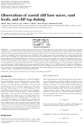 Cover page: Observations of coastal cliff base waves, sand levels, and cliff top shaking
