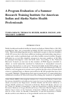 Cover page: A Program Evaluation of a Summer Research Training Institute for American Indian and Alaska Native Health Professionals