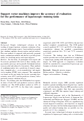 Cover page: Support vector machines improve the accuracy of evaluation for the performance of laparoscopic training tasks