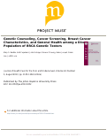 Cover page: Genetic Counseling, Cancer Screening, Breast Cancer Characteristics, and General Health among a Diverse Population of BRCA Genetic Testers