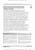 Cover page: Breast Cancer Risk Factors and Survival by Tumor Subtype: Pooled Analyses from the Breast Cancer Association ConsortiumBreast Cancer Risk Factors and Survival By Tumor Subtype