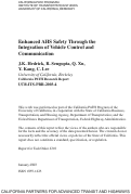 Cover page: Enhanced AHS Safety Through the Integration of Vehicle Control and Communication