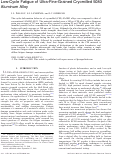 Cover page: Low-Cycle Fatigue of Ultra-Fine-Grained Cryomilled 5083 Aluminum Alloy