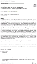 Cover page: (Re)defining expert in science instruction: a community-based science approach to teaching