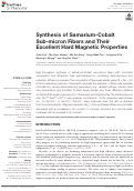 Cover page: Synthesis of Samarium-Cobalt Sub-micron Fibers and Their Excellent Hard Magnetic Properties