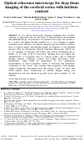 Cover page: Optical coherence microscopy for deep tissue imaging of the cerebral cortex with intrinsic contrast