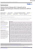 Cover page: Selective block of human Kv1.1 channel and its epilepsy-associated gain-of-function mutation by AETX-K peptide