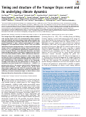 Cover page: Timing and structure of the Younger Dryas event and its underlying climate dynamics