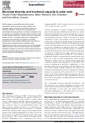 Cover page: Microbial diversity and functional capacity in polar soils.