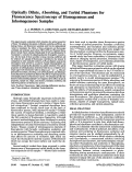 Cover page: Optically Dilute, Absorbing, and Turbid Phantoms for Fluorescence Spectroscopy of Homogeneous and Inhomogeneous Samples