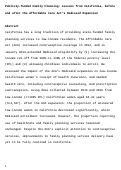 Cover page: Publicly Funded Family Planning: Lessons From California, Before And After The ACA's Medicaid Expansion.