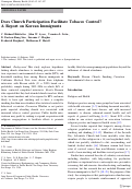 Cover page: Does Church Participation Facilitate Tobacco Control? A Report on Korean Immigrants