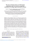 Cover page: The role of abiotic factors on both mango infestation and Sternochetus mangiferae abundances in mango agroecosystems in Benin