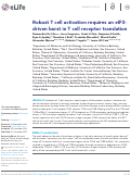 Cover page: Robust T cell activation requires an eIF3-driven burst in T cell receptor translation