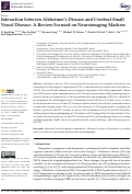 Cover page: Interaction between Alzheimer’s Disease and Cerebral Small Vessel Disease: A Review Focused on Neuroimaging Markers