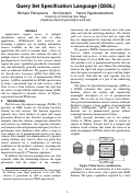 Cover page: Query Set Specification Language (QSSL)