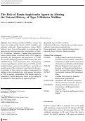 Cover page: The Role of Renin-Angiotensin Agents in Altering the Natural History of Type 2 Diabetes Mellitus