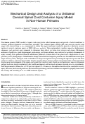 Cover page: Mechanical Design and Analysis of a Unilateral Cervical Spinal Cord Contusion Injury Model in Non-Human Primates