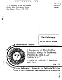Cover page: A Comparison of Three Building Simulation Models for Residences: Twozone, DOE-1 and NBSLD/BLAST