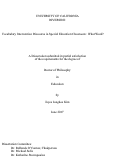 Cover page: Vocabulary Intervention Discourse in Special Education Classroom: What Word?