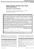 Cover page: Natural History of Stage I Non-Small Cell Lung Cancer Implications for Early Detection