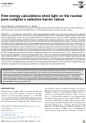 Cover page: Free energy calculations shed light on the nuclear pore complex’s selective barrier nature