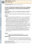 Cover page: Caveolin‐1 orchestrates fibroblast growth factor 2 signaling control of angiogenesis in placental artery endothelial cell caveolae