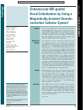 Cover page: Endovascular MR-guided Renal Embolization by Using a Magnetically Assisted Remote-controlled Catheter System.