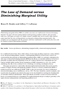 Cover page: The Law of Demand Versus Diminishing Marginal Utility