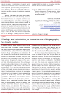 Cover page: update: Of refugia and colonization, an innovative use of biogeography for climate studies