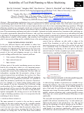 Cover page: Scalability of Tool Path Planning to Micro Machining