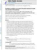 Cover page: Qualitative evaluation of a Positive Prevention training for health care providers in Mozambique.