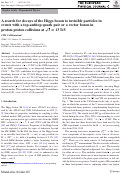 Cover page: A search for decays of the Higgs boson to invisible particles in events with a top-antitop quark pair or a vector boson in proton-proton collisions at s=13TeV