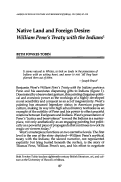 Cover page: Native Land and Foreign Desire: William Penn's Treaty with the Indians