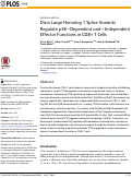 Cover page: Discs Large Homolog 1 Splice Variants Regulate p38 –Dependent and –Independent Effector Functions in CD8+ T Cells