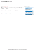 Cover page: Robust changes in tropical rainy season length at 1.5 °C and 2 °C