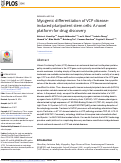 Cover page: Myogenic differentiation of VCP disease-induced pluripotent stem cells: A novel platform for drug discovery