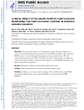 Cover page: Clinical Impact of Accurate Point-of-Care Glucose Monitoring for Tight Glycemic Control in Severely Burned Children*