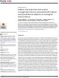 Cover page: Habitat characteristics and animal management factors associated with habitat use by bottlenose dolphins in zoological environments