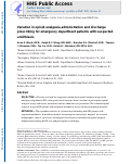 Cover page: Variation in opioid analgesia administration and discharge prescribing for emergency department patients with suspected urolithiasis