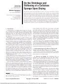 Cover page: On the Shrinkage and Stiffening of a Cellulose Sponge upon Drying