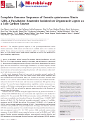 Cover page: Complete Genome Sequence of Serratia quinivorans Strain 124R, a Facultative Anaerobe Isolated on Organosolv Lignin as a Sole Carbon Source