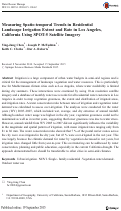 Cover page: Erratum to: Measuring Spatio-temporal Trends in Residential Landscape Irrigation Extent and Rate in Los Angeles, California Using SPOT-5 Satellite Imagery