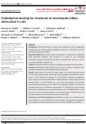 Cover page: Choledochal stenting for treatment of extrahepatic biliary obstruction in cats