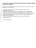 Cover page: Anomalous transients in GPS measurements due to induced changes in local site conditions