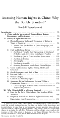 Cover page: Assessing Human Rights in China: Why the Double Standard