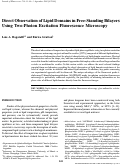 Cover page: Direct Observation of Lipid Domains in Free-Standing Bilayers Using Two-Photon Excitation Fluorescence Microscopy