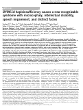 Cover page: DYRK1A haploinsufficiency causes a new recognizable syndrome with microcephaly, intellectual disability, speech impairment, and distinct facies