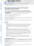 Cover page: What makes one respond to acupuncture for insomnia? Perspectives of cancer survivors