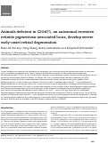 Cover page: Animals deficient in C2Orf71, an autosomal recessive retinitis pigmentosa-associated locus, develop severe early-onset retinal degeneration.